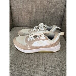 Municipal Origin Mens Sneakers Cream Tan Low Top Mesh Suede Trainers Sz 11.5